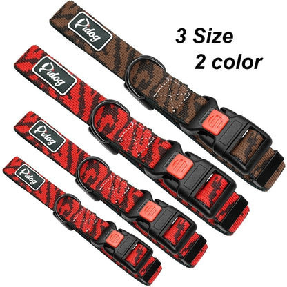 Adjustbale Nylon Dog Collar Leopard Printed Safety