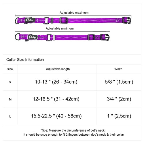 Dog Collar Perro Nylon Reflective Pet Puppy