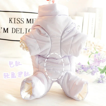 Pet Autumn Winter Outfit Four Legged Belly Bag Pet Jumpsuit Pets Teddy Bear Pets Four Legged Coat Puppy Clothes Dog Pajamas