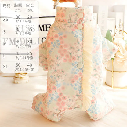 Pet Autumn Winter Outfit Four Legged Belly Bag Pet Jumpsuit Pets Teddy Bear Pets Four Legged Coat Puppy Clothes Dog Pajamas